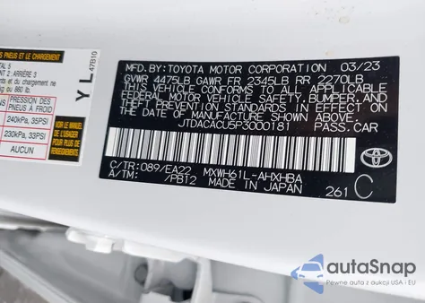 2023 Toyota Prius Prime Xse Premium из США, поврежденный, VIN JTDACACU5P3000181